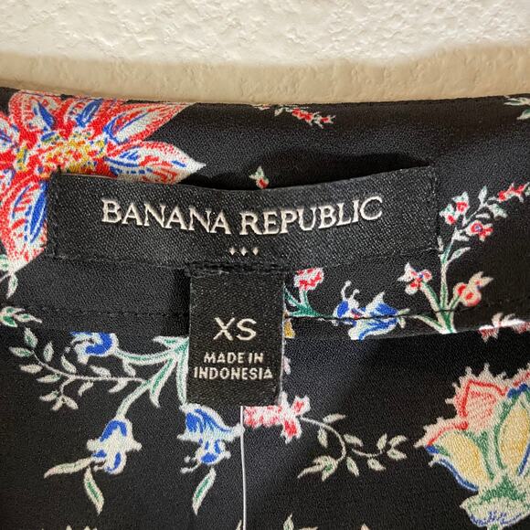 NWT Banana Republic Women's Long Sleeve Blouse Top Dark Floral Size XS Career - Picture 6 of 8
